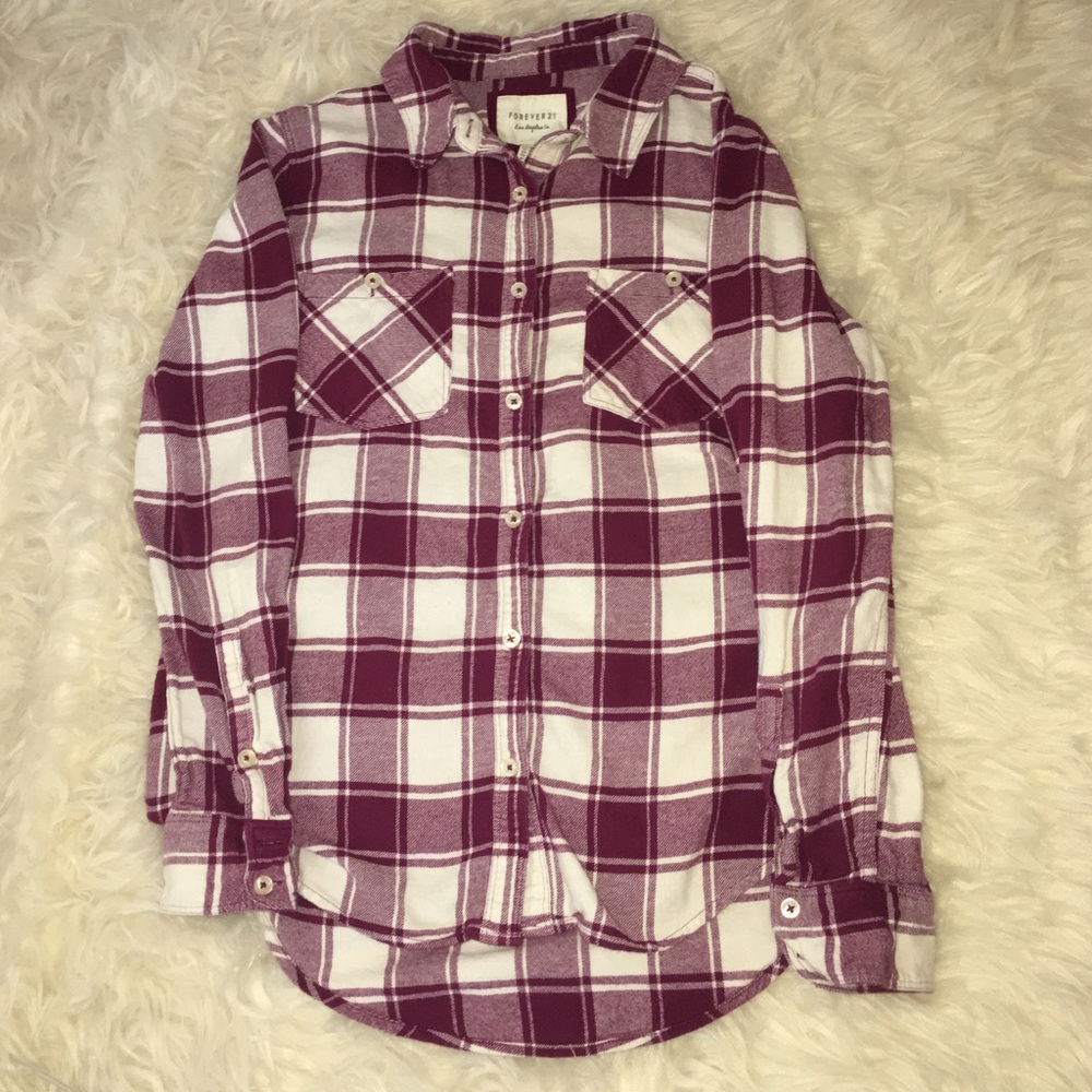 Maroon and White Flannel